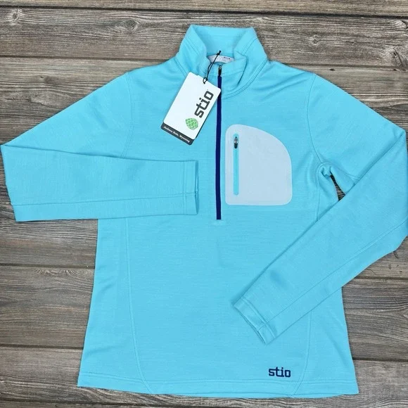 Stio Women's Gannett Peak Half Zip Fleece Pullover Blue Size‎ Medium NEW - Picture 3 of 12